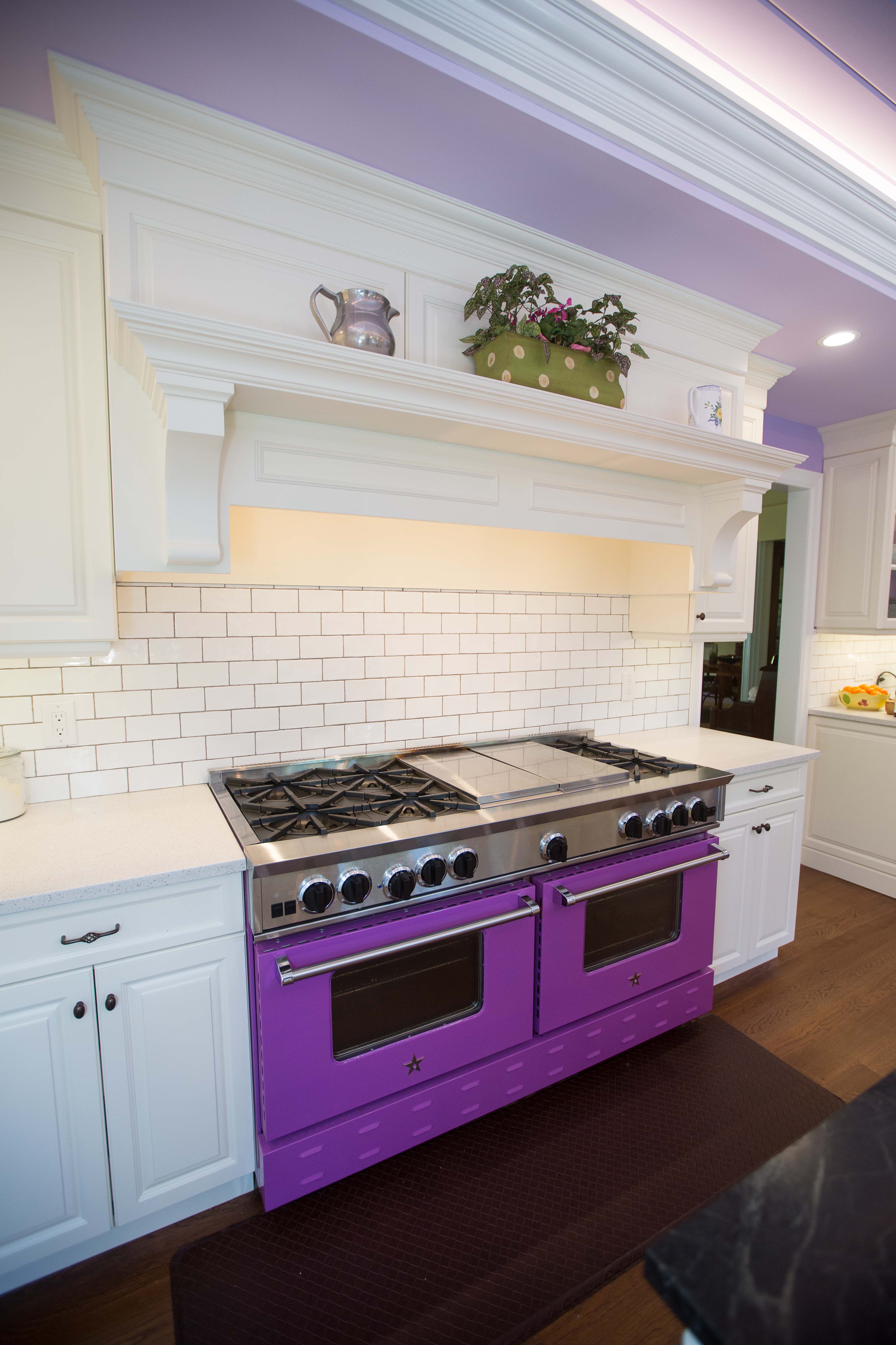 customize bluestar appliances purple kitchen